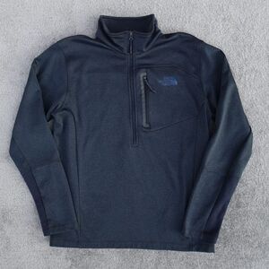 The North Face Sweater Mens Medium Blue Canyonland Fleece Sweater 1/2 Zip Jacket